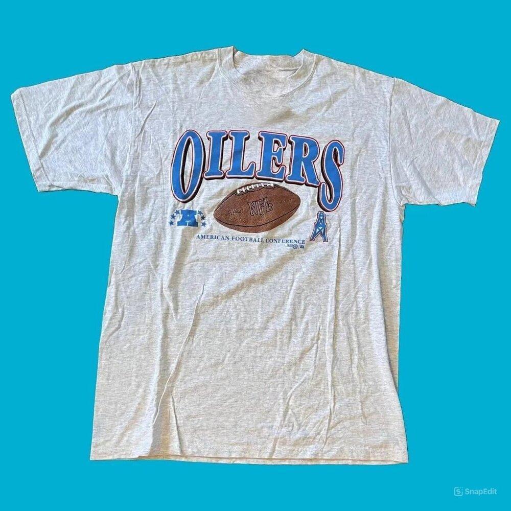 90S Edmonton Oilers Athletics Retro Shirt Tee Ash Grey - Picture 1 of 4